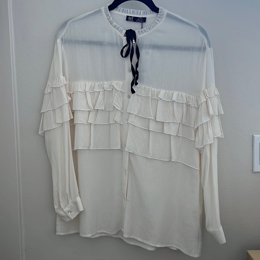 Zara Ruffled Shirt with Bow
